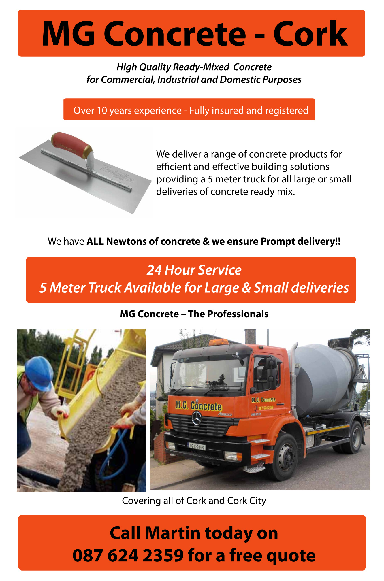 MG Concrete Cork Readymix Cork Bonding Cork Screed Cork Precast Ready